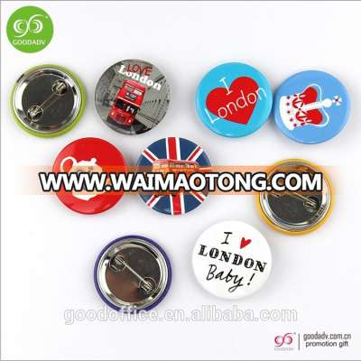 Guangzhou factory wholesale custom pin button badge metal tin badge