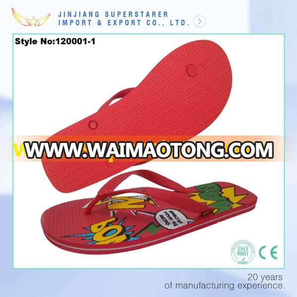 Women Shoes PE Flip Flops Heat Transfer Printing