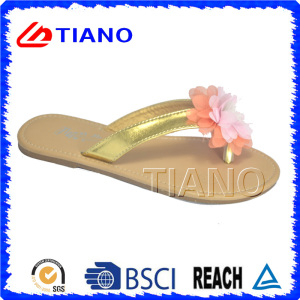 Girl′s Flip Flop with Beautiful Flower on Upper (TNK50029)