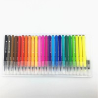 24 Colors Watercolor Nylon Tip Brush Color Marker Pen